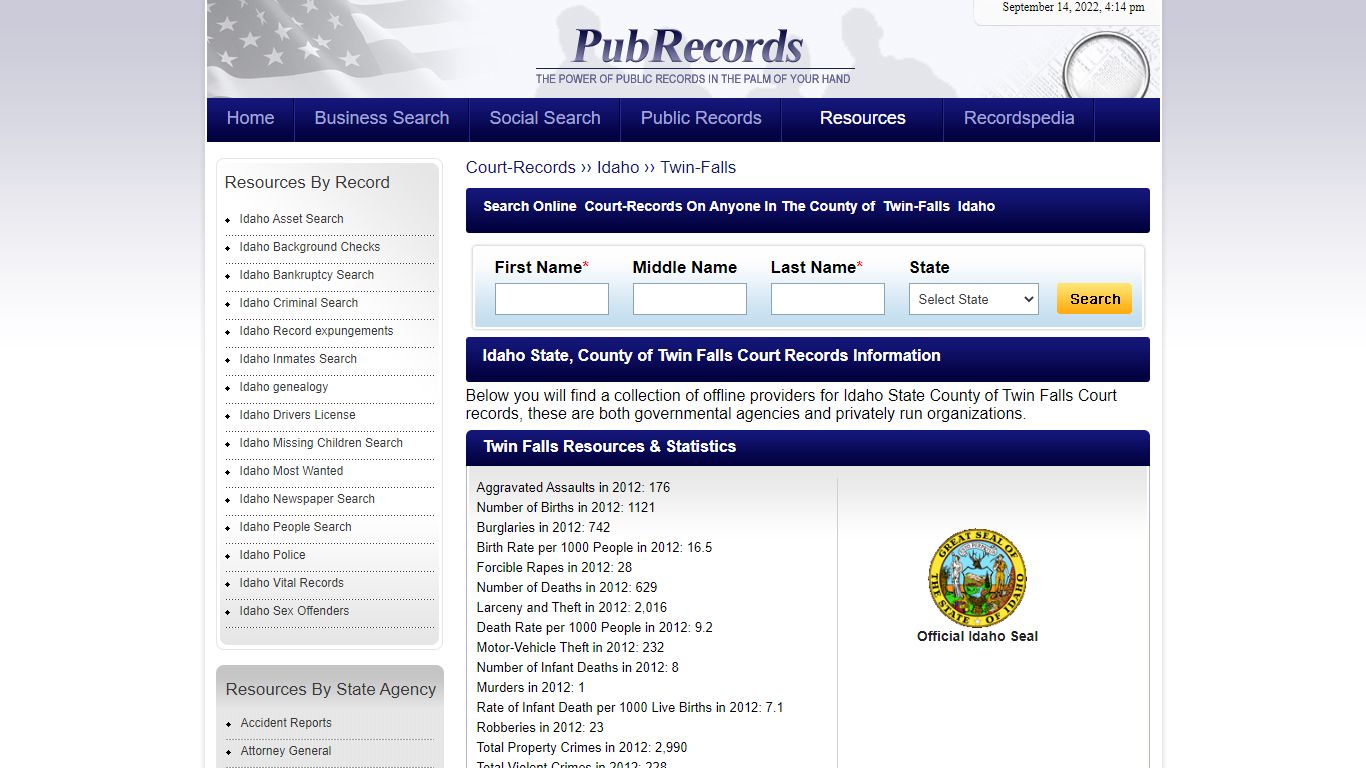 Twin Falls County, Idaho Court Records - Pubrecords.com